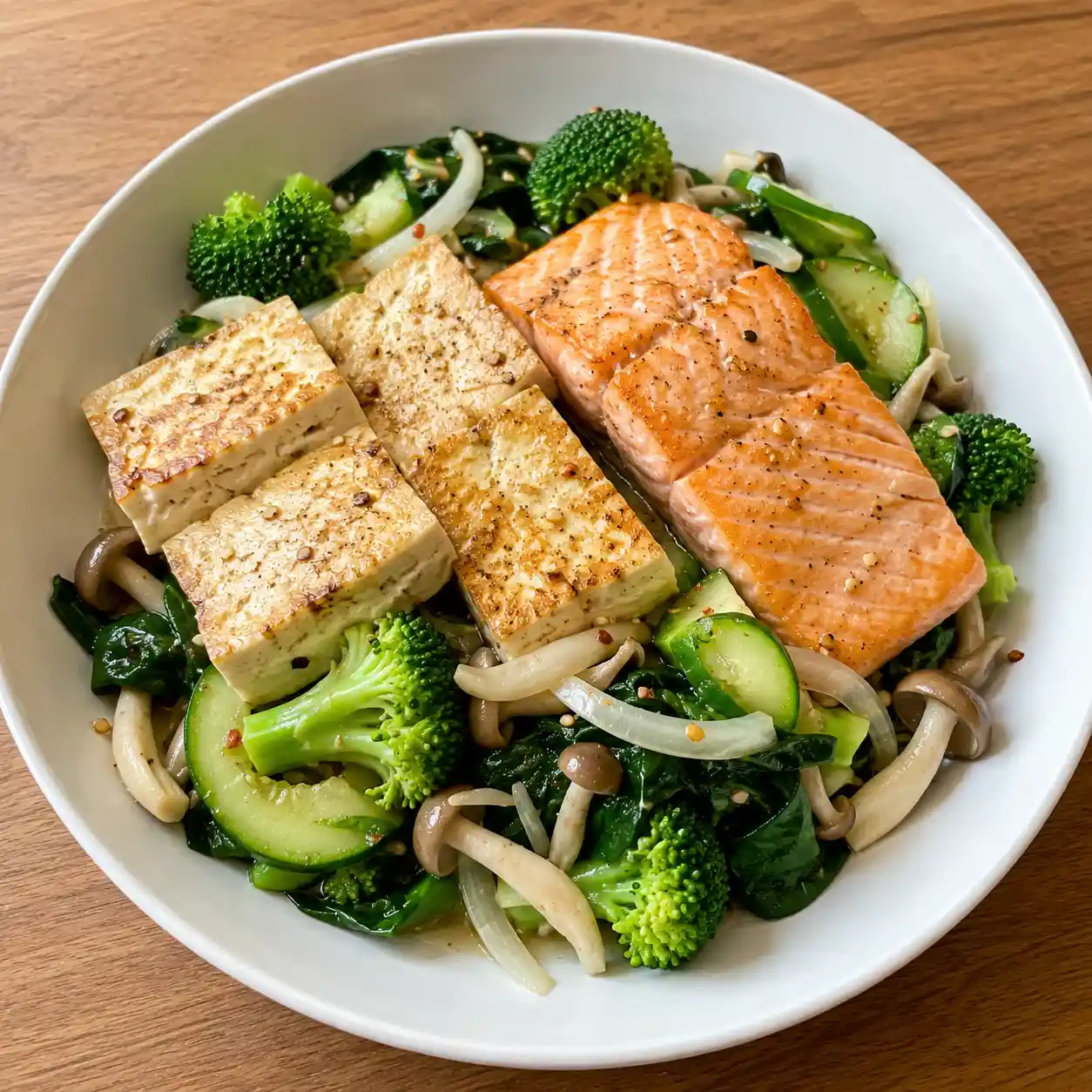 胡麻鮭魚豆腐溫沙拉
