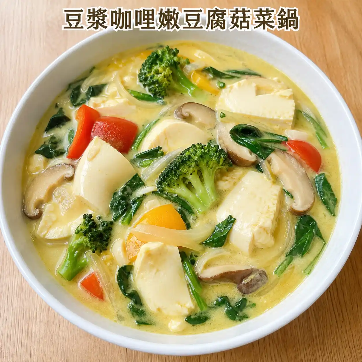 豆漿咖哩嫩豆腐菇菜鍋