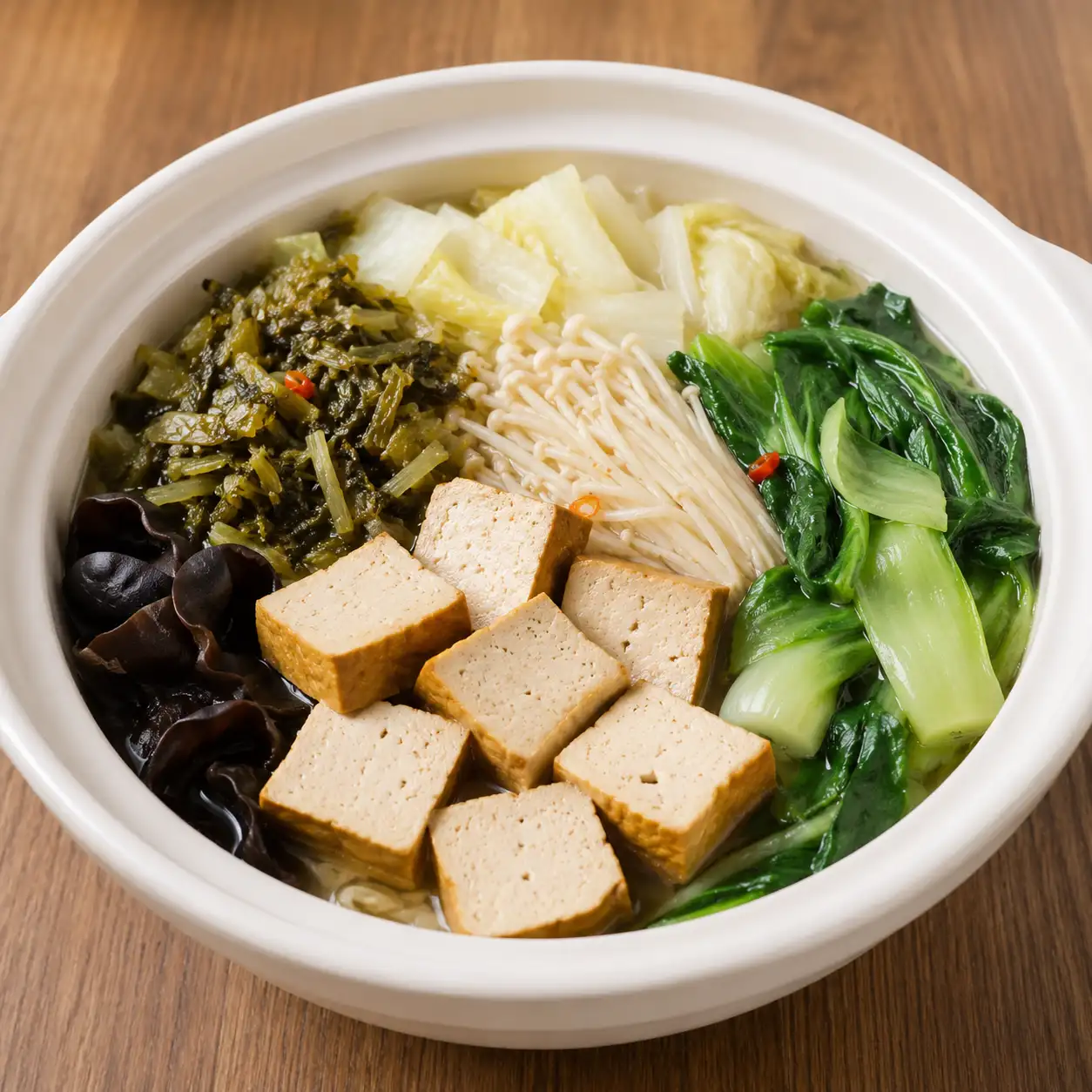 酸菜少量豆干金針菇小煲