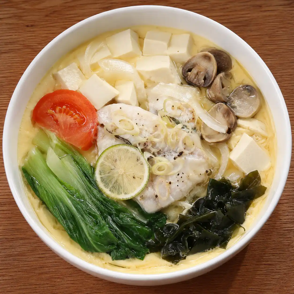香茅檸檬魚片豆腐蒸蛋盅