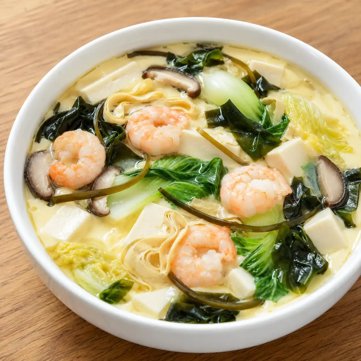 昆布蝦仁千張豆腐蒸蛋盅