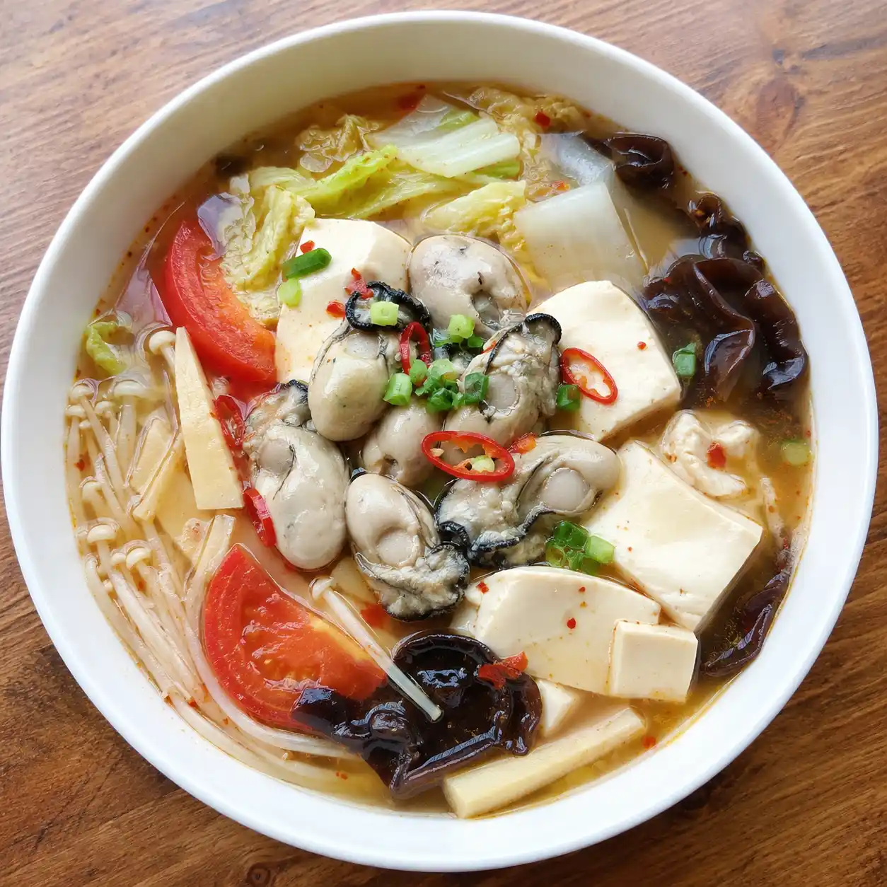 酸辣鮮蚵滷嫩豆腐
