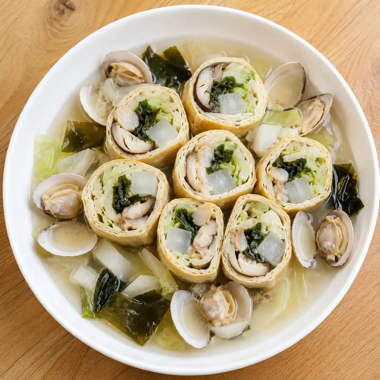 昆布蛤蜊豆皮湯捲
