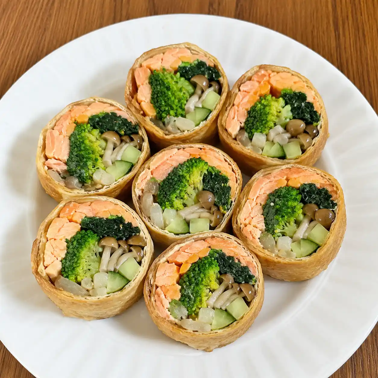 胡麻少量鮭魚豆皮溫捲