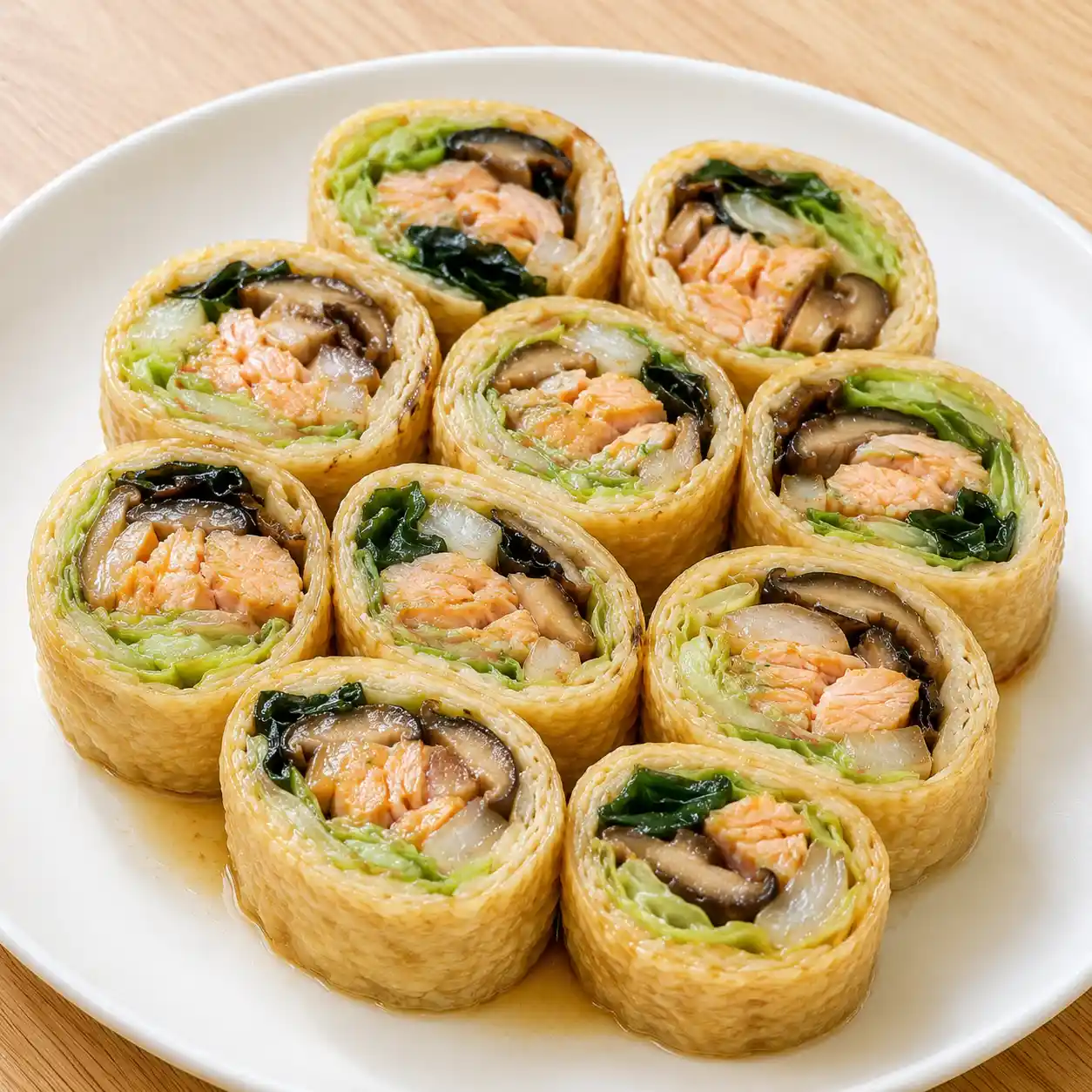 味噌鮭魚豆皮蔬菜捲