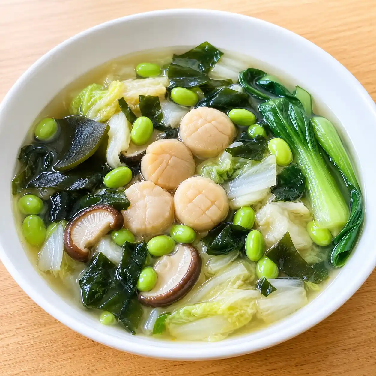 昆布干貝毛豆海帶芽煮