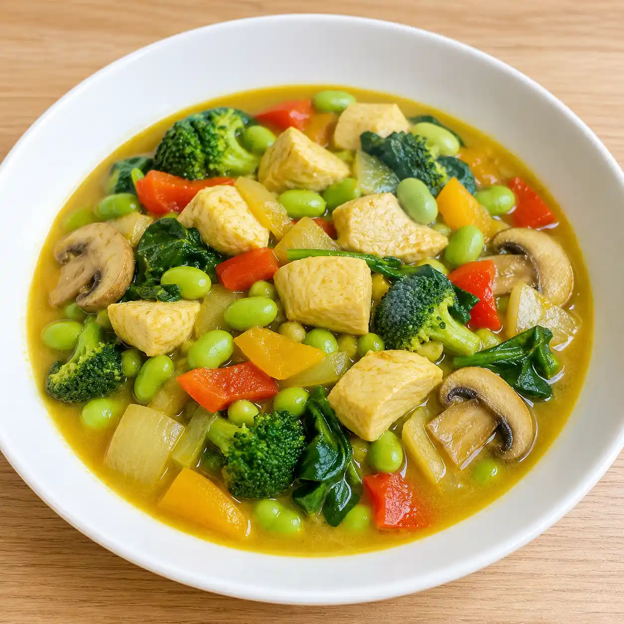 薑黃咖哩雞胸毛豆燴