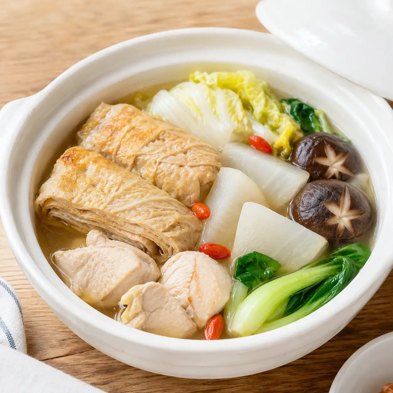 藥膳感雞胸豆包白蘿蔔煲