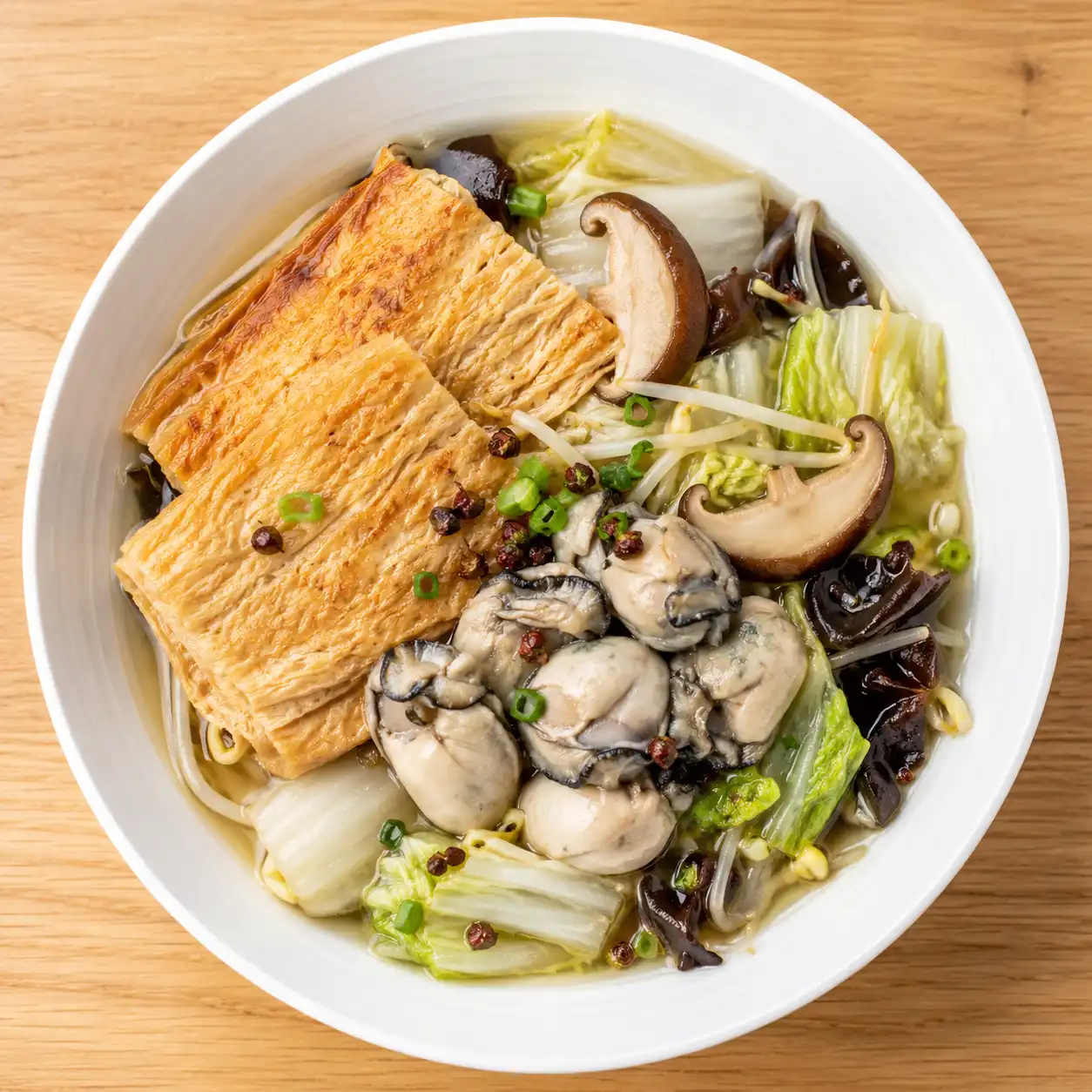 麻香鮮蚵豆包白菜煮