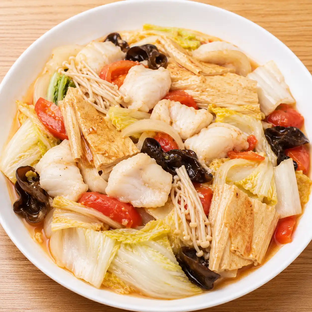 番茄魚片豆包燒白菜