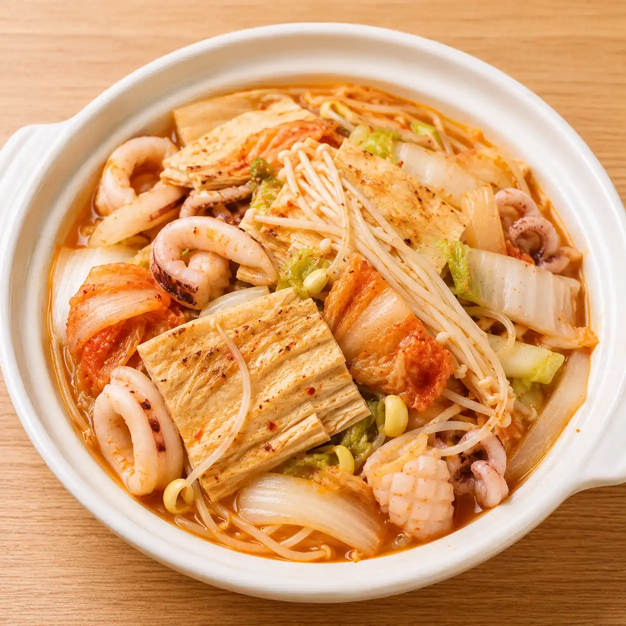 韓式泡菜花枝豆包煲