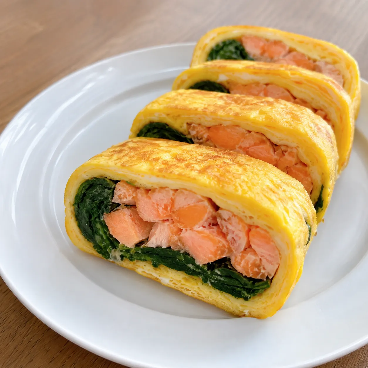 鮭魚菠菜厚蛋捲
