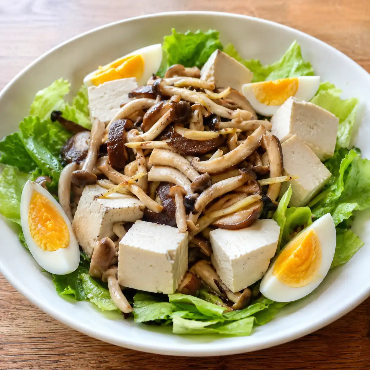 菇菇豆腐蛋溫沙拉