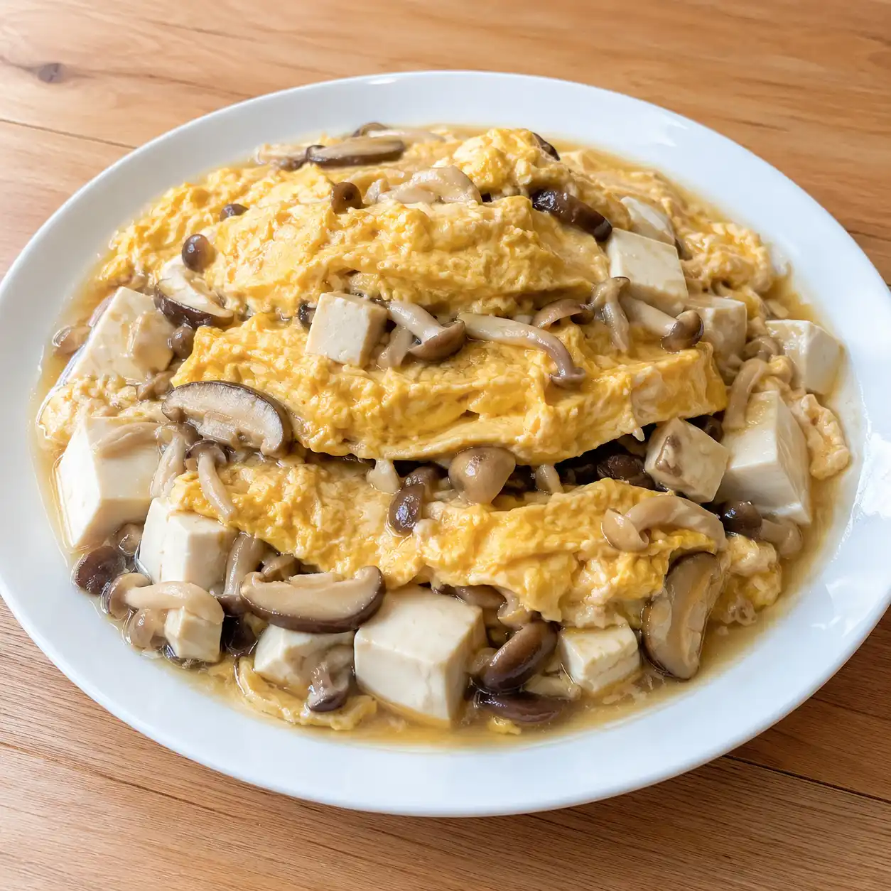 菇菇豆腐三段滑蛋