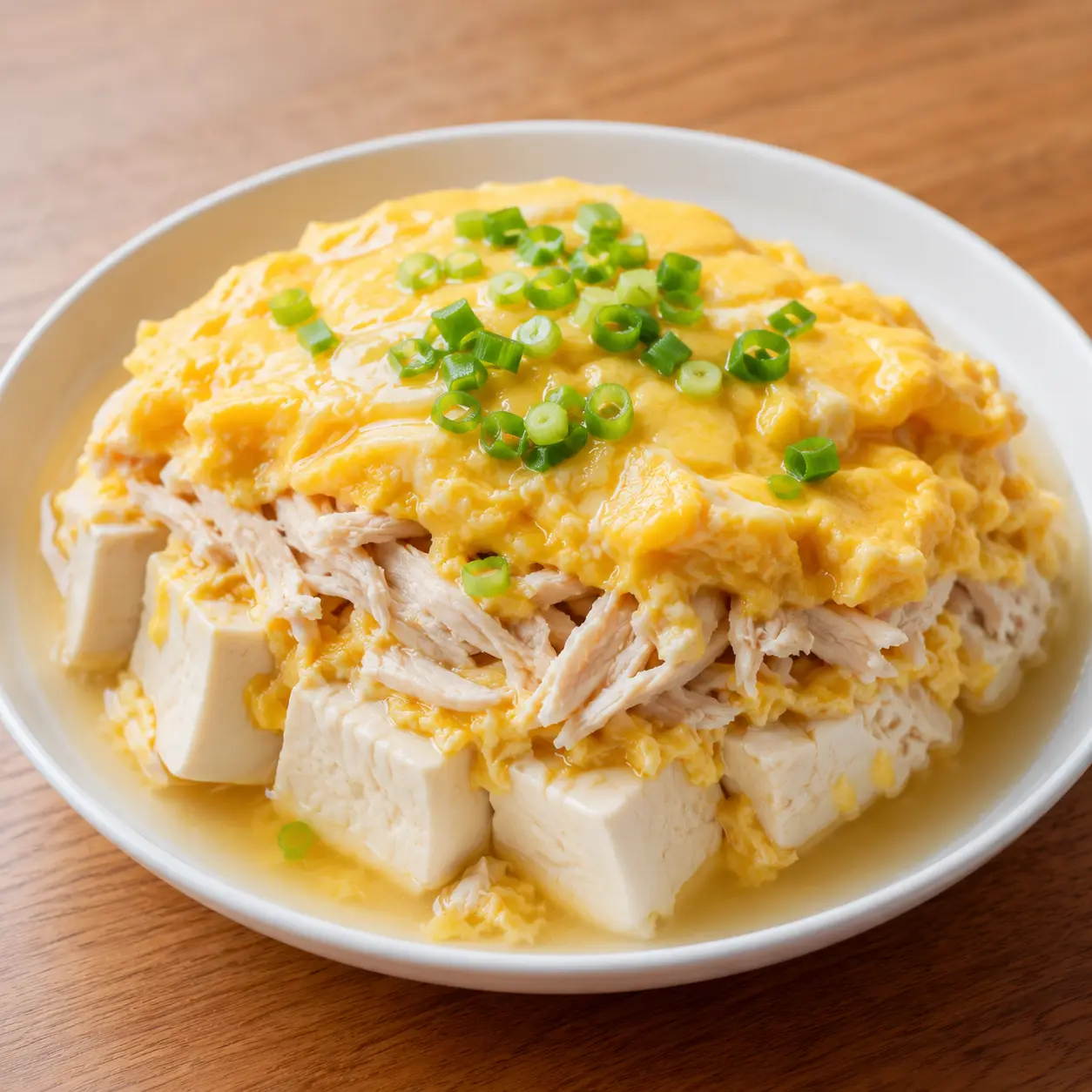 雞胸豆腐三層滑蛋