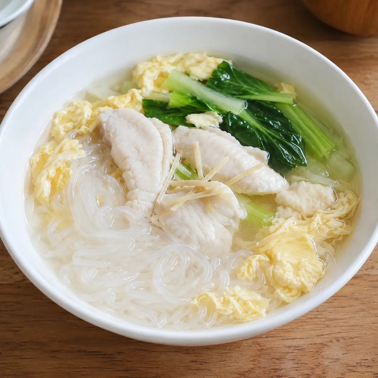魚片蛋花蒟蒻麵