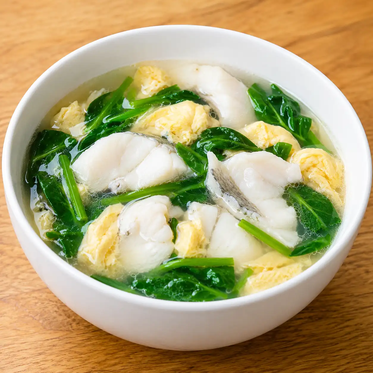 魚片菠菜蛋花湯