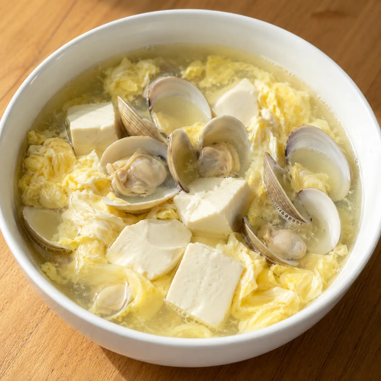 蛤蜊豆腐蛋花湯