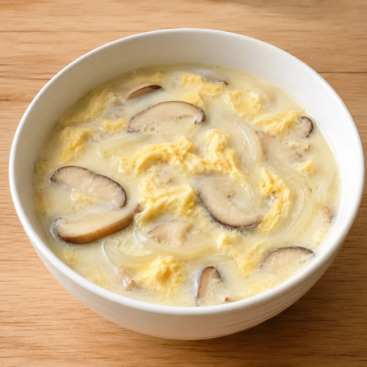 蘑菇豆漿蛋花湯