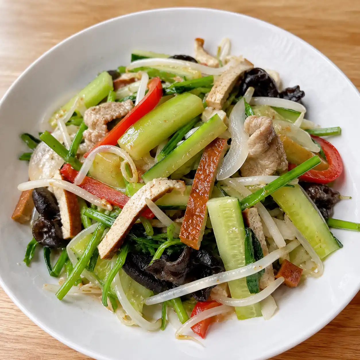 沙茶豆干瘦肉絲瓜拌