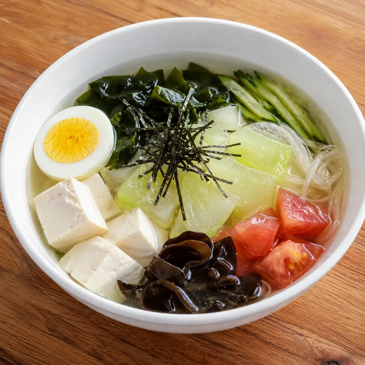 瓠瓜海帶芽豆腐冷湯