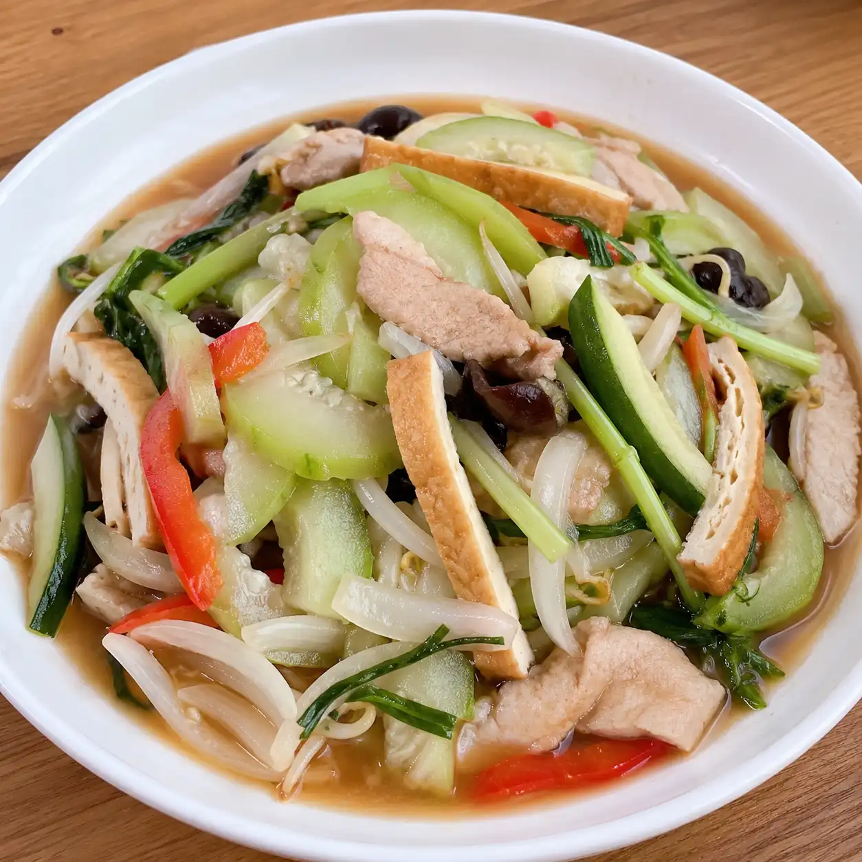 沙茶豆干瘦肉瓠瓜湯拌