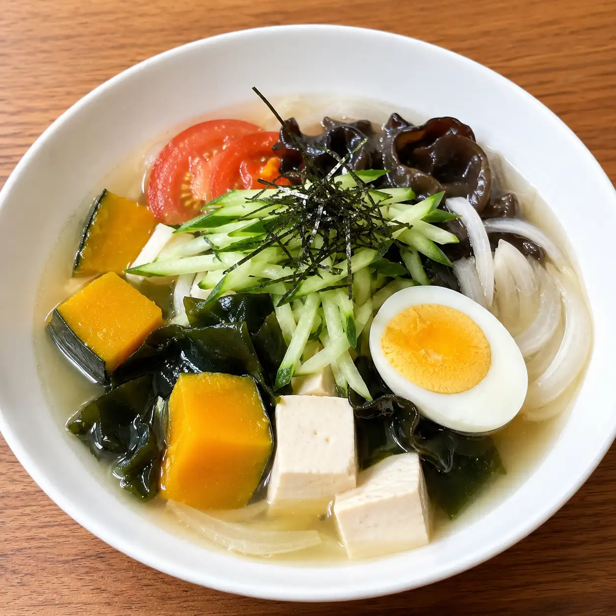 海帶芽豆腐南瓜冷湯