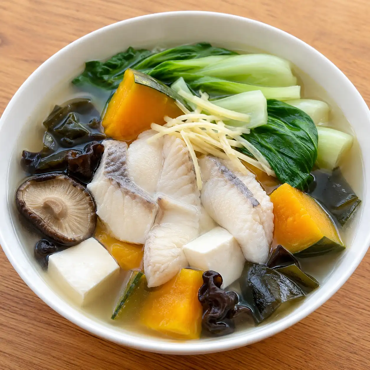 薑絲魚片南瓜豆腐湯
