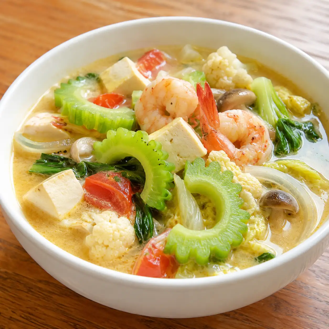 南洋椰香蝦豆腐苦瓜湯