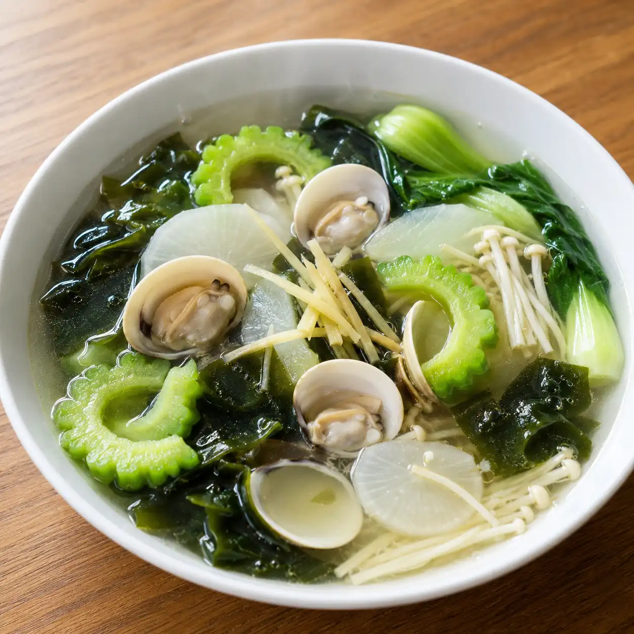 蛤蜊苦瓜海帶芽清湯