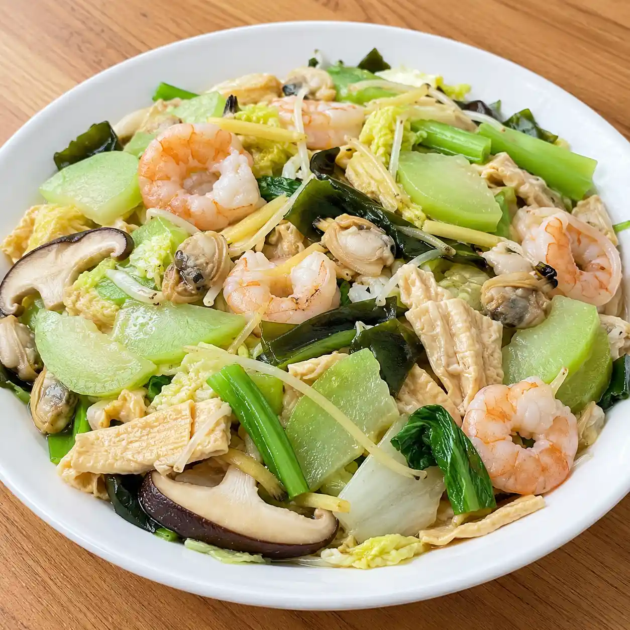鮮菇豆皮海鮮佛手瓜炒