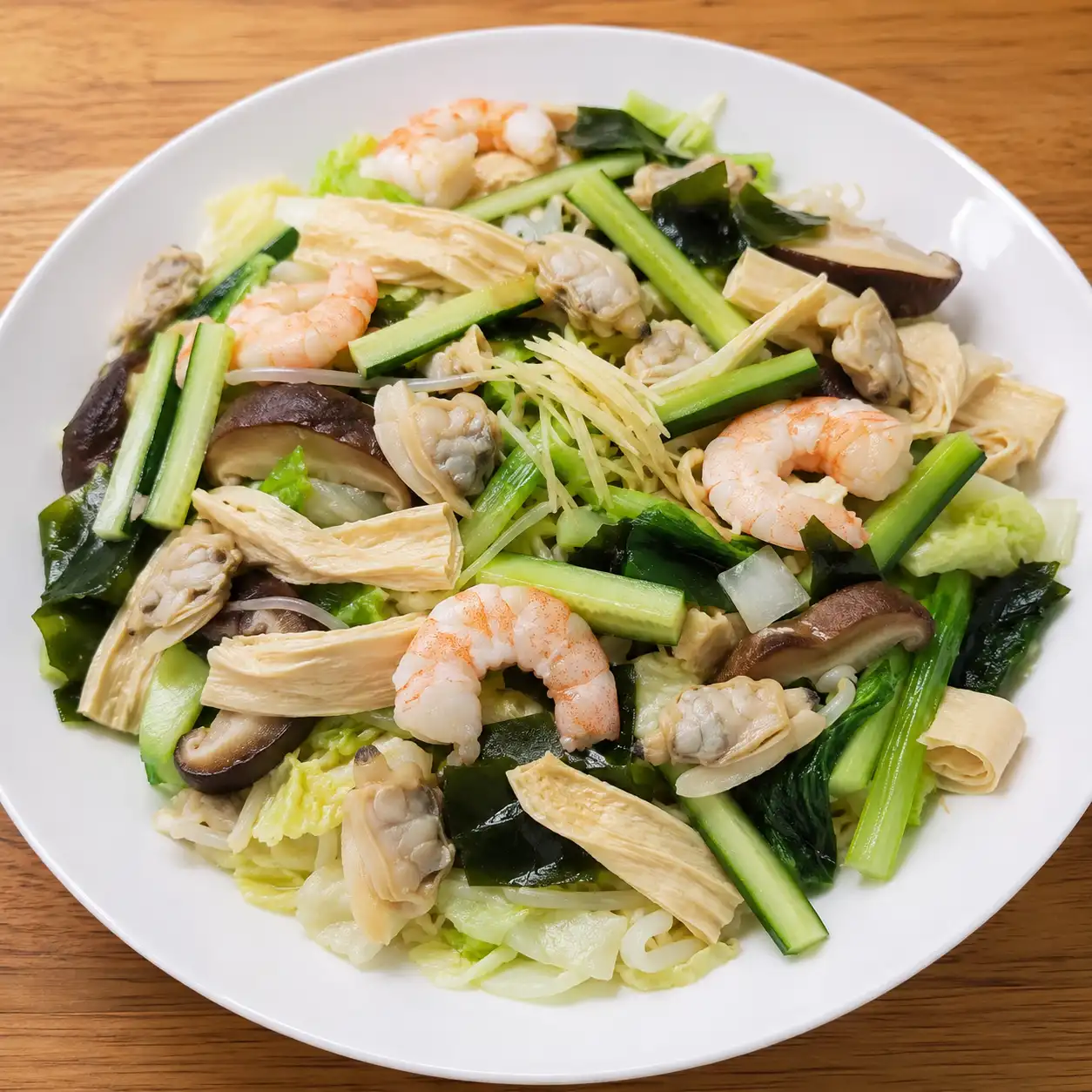 鮮菇豆皮海鮮小黃瓜拌
