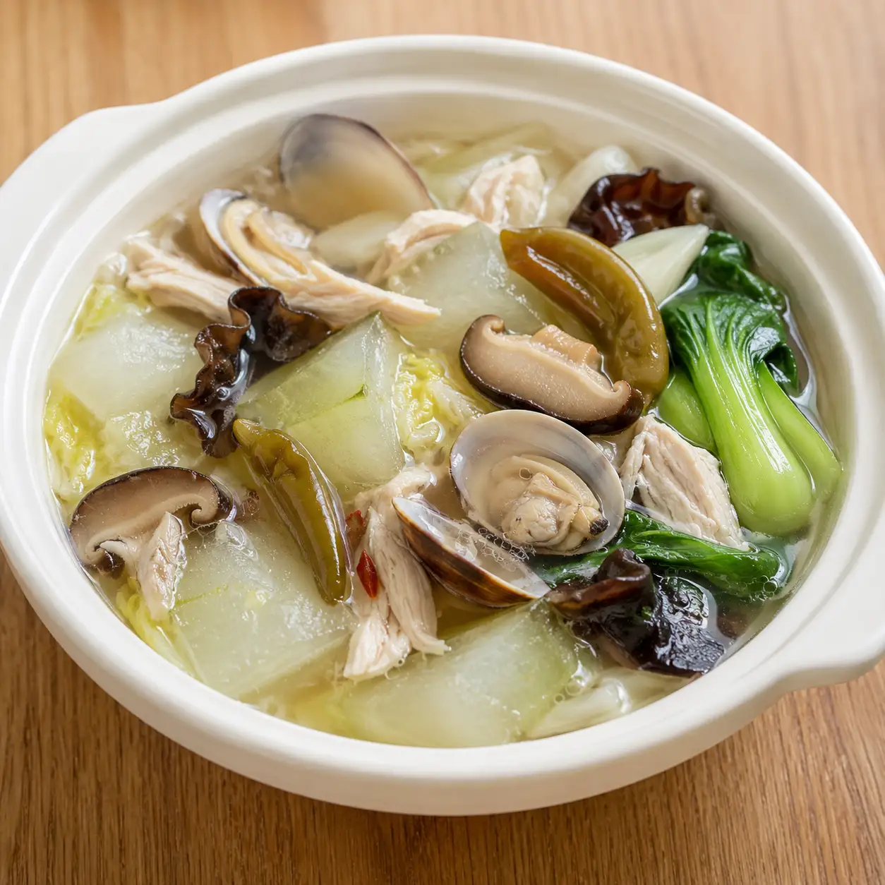 椒麻鮮蚵苦瓜豆腐湯