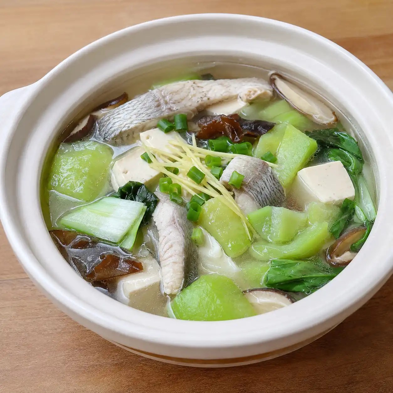 虱目魚肚絲瓜豆腐湯