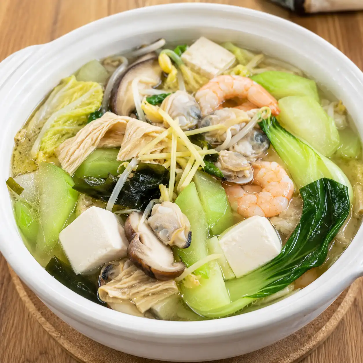 鮮菇豆皮豆腐海鮮瓠瓜煲