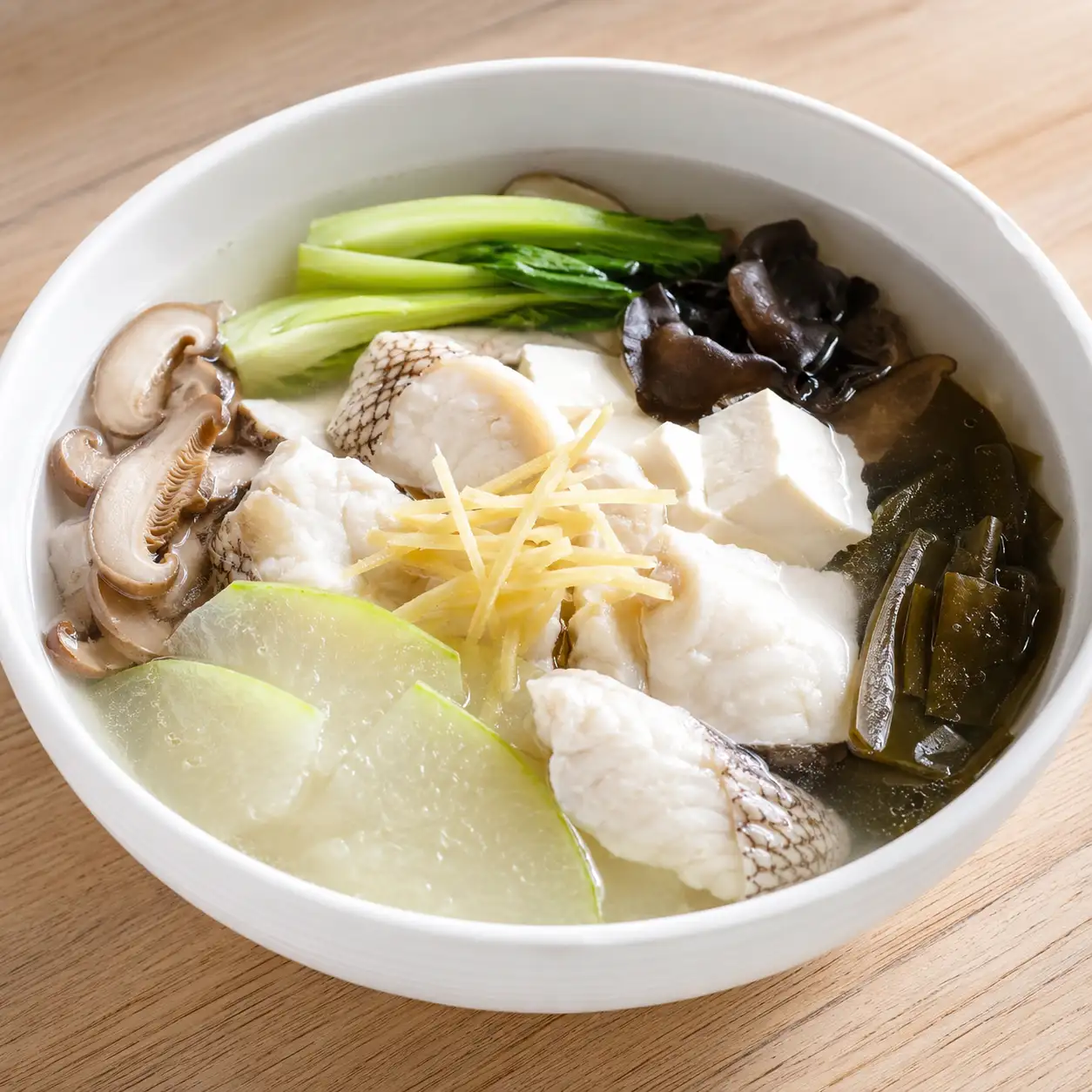 薑絲魚片豆腐冬瓜清煮