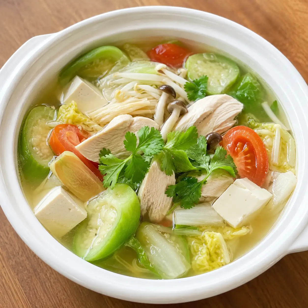 香茅雞肉豆腐絲瓜酸香湯