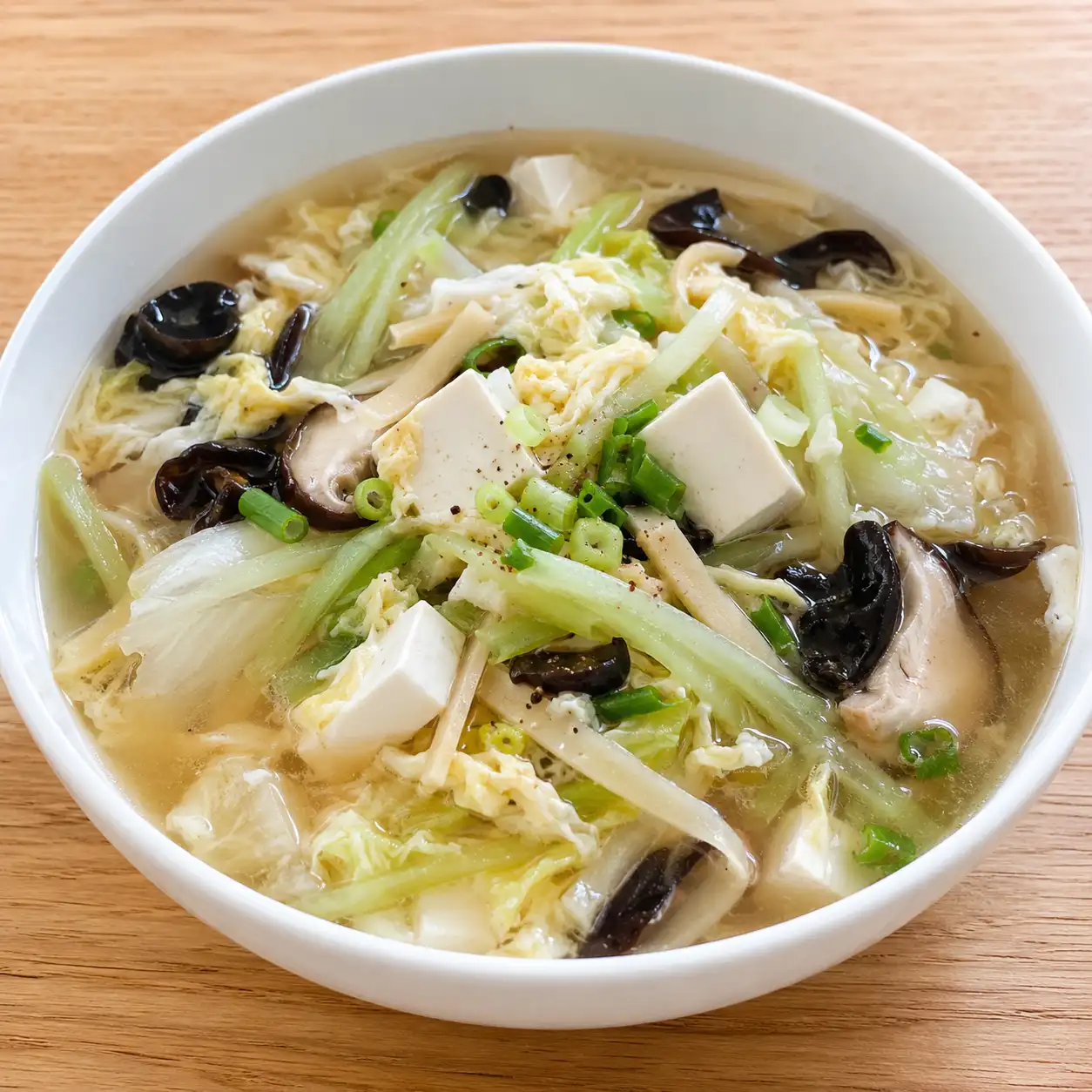酸辣蛋花豆腐佛手瓜湯