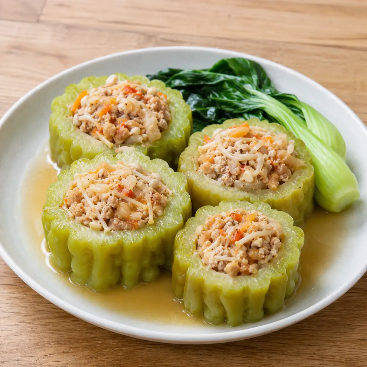 泡菜瘦肉苦瓜圈蒸盒