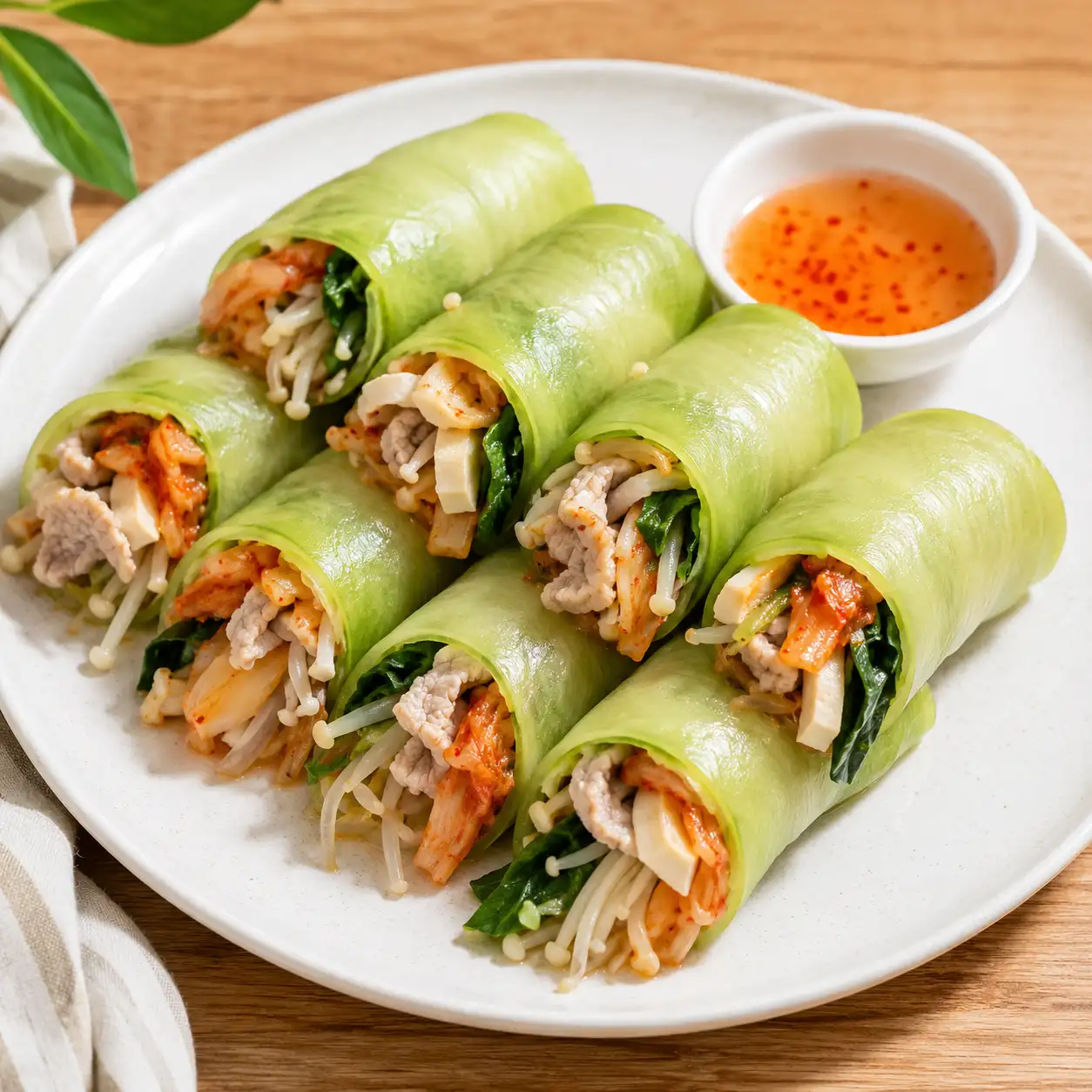 泡菜瘦肉佛手瓜片捲