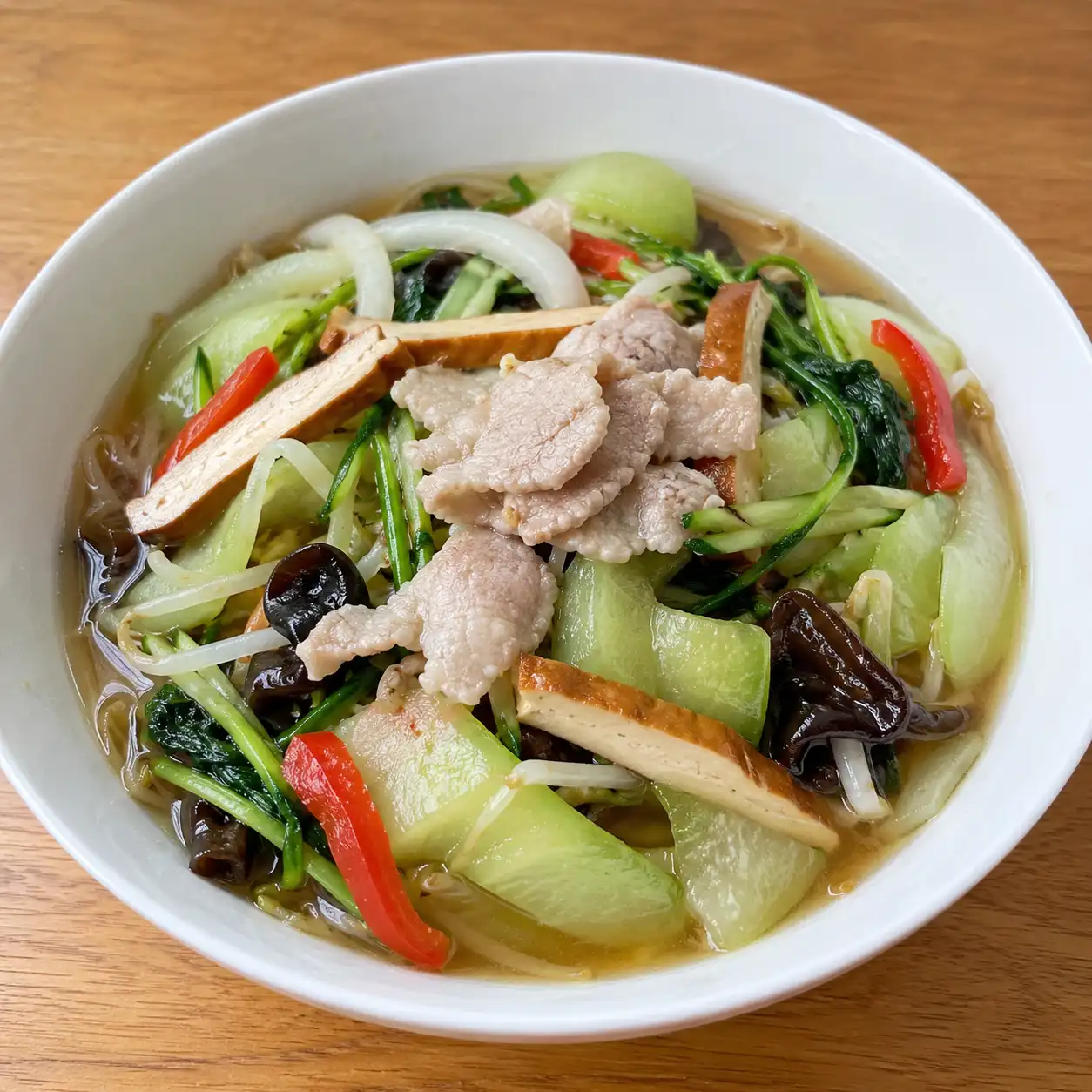 沙茶豆干瘦肉大黃瓜湯拌