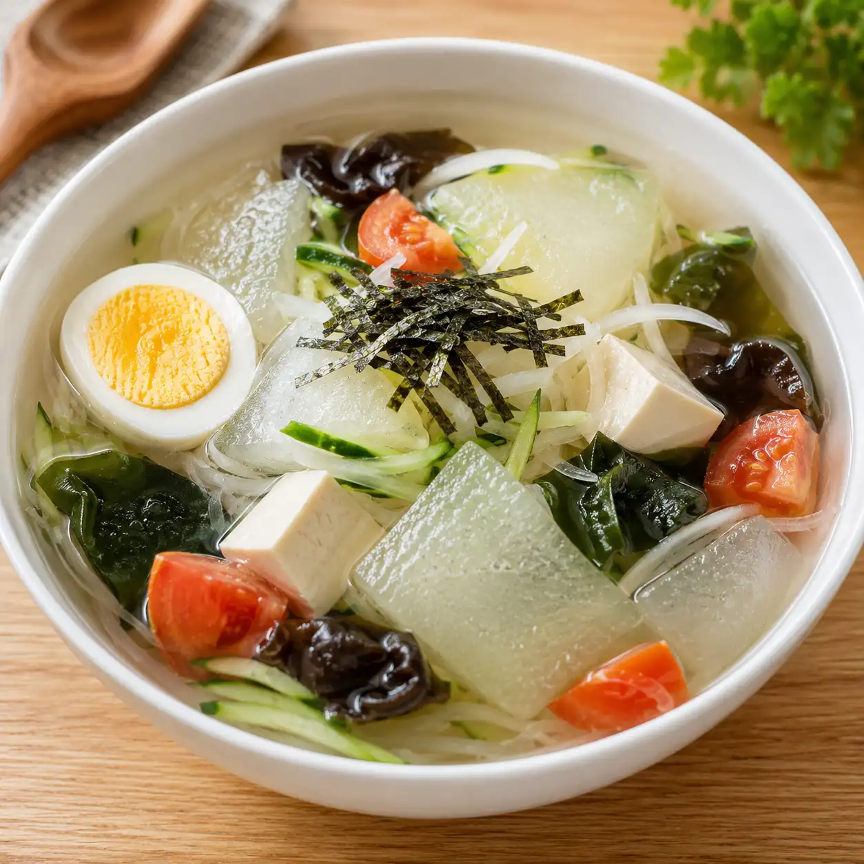 冬瓜海帶芽豆腐冷湯