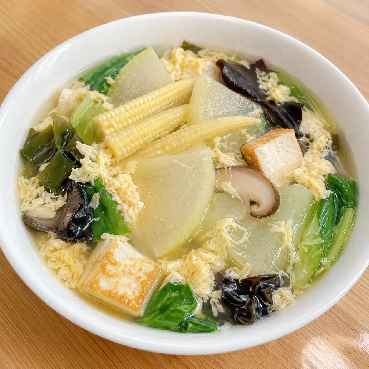 玉米筍豆腐冬瓜蛋花煮
