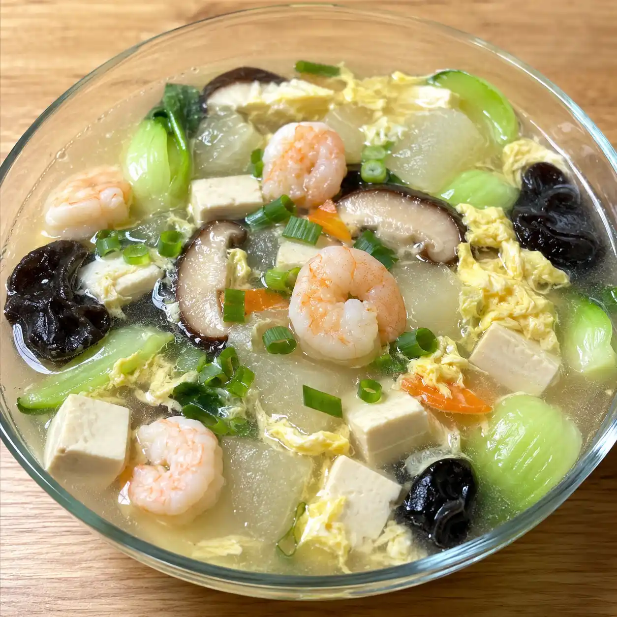 蝦仁冬瓜豆腐蛋花湯