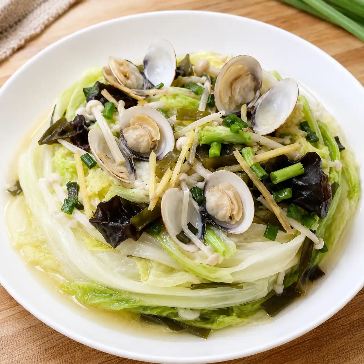 蔥薑蛤蜊高麗菜疊蒸