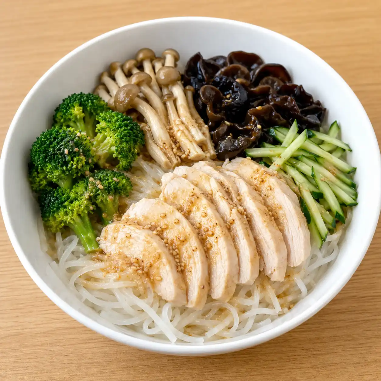 胡麻火雞胸蘿蔔絲溫麵碗