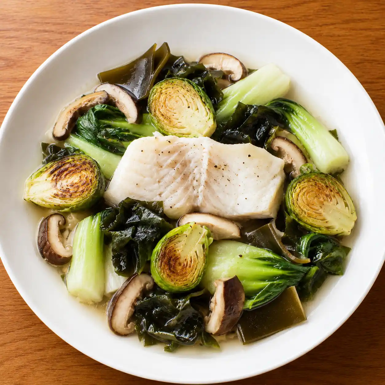 昆布魚片抱子甘藍清烤煮