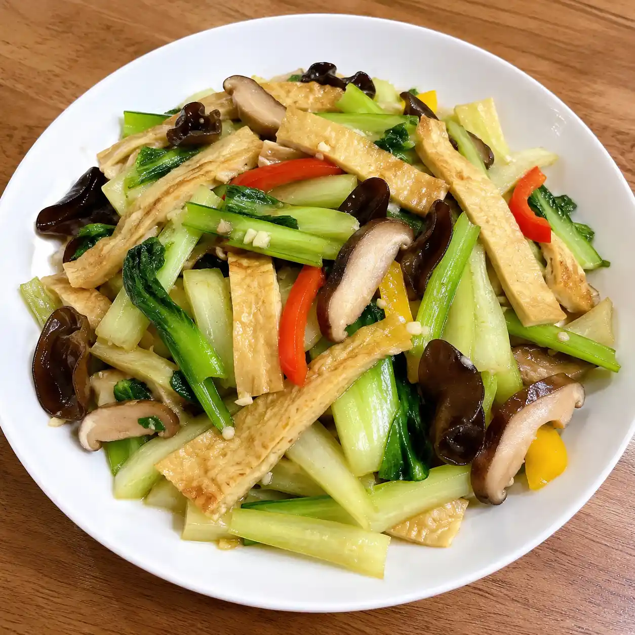 蒜香豆皮花椰梗小炒