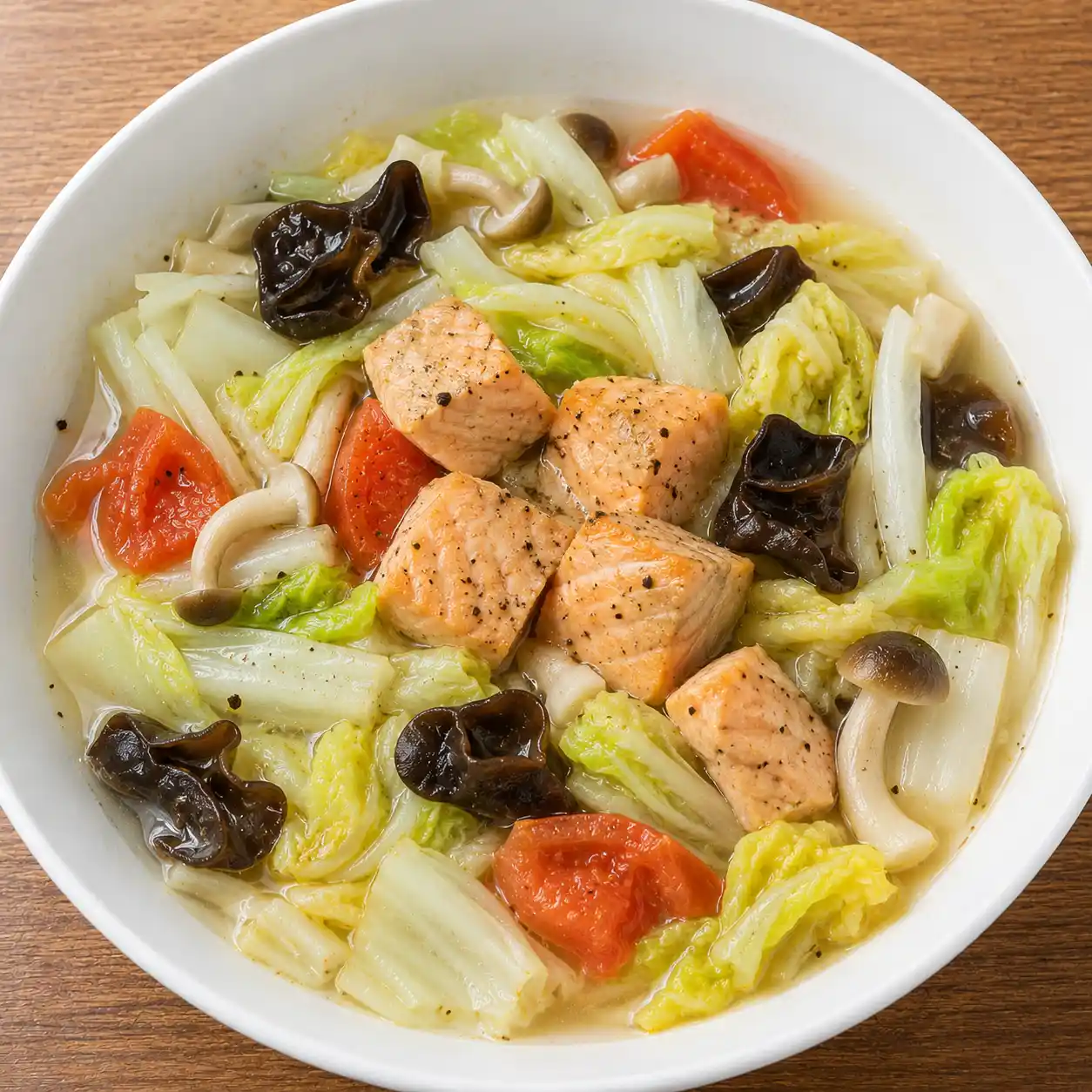 檸檬胡椒鮭魚白菜煮