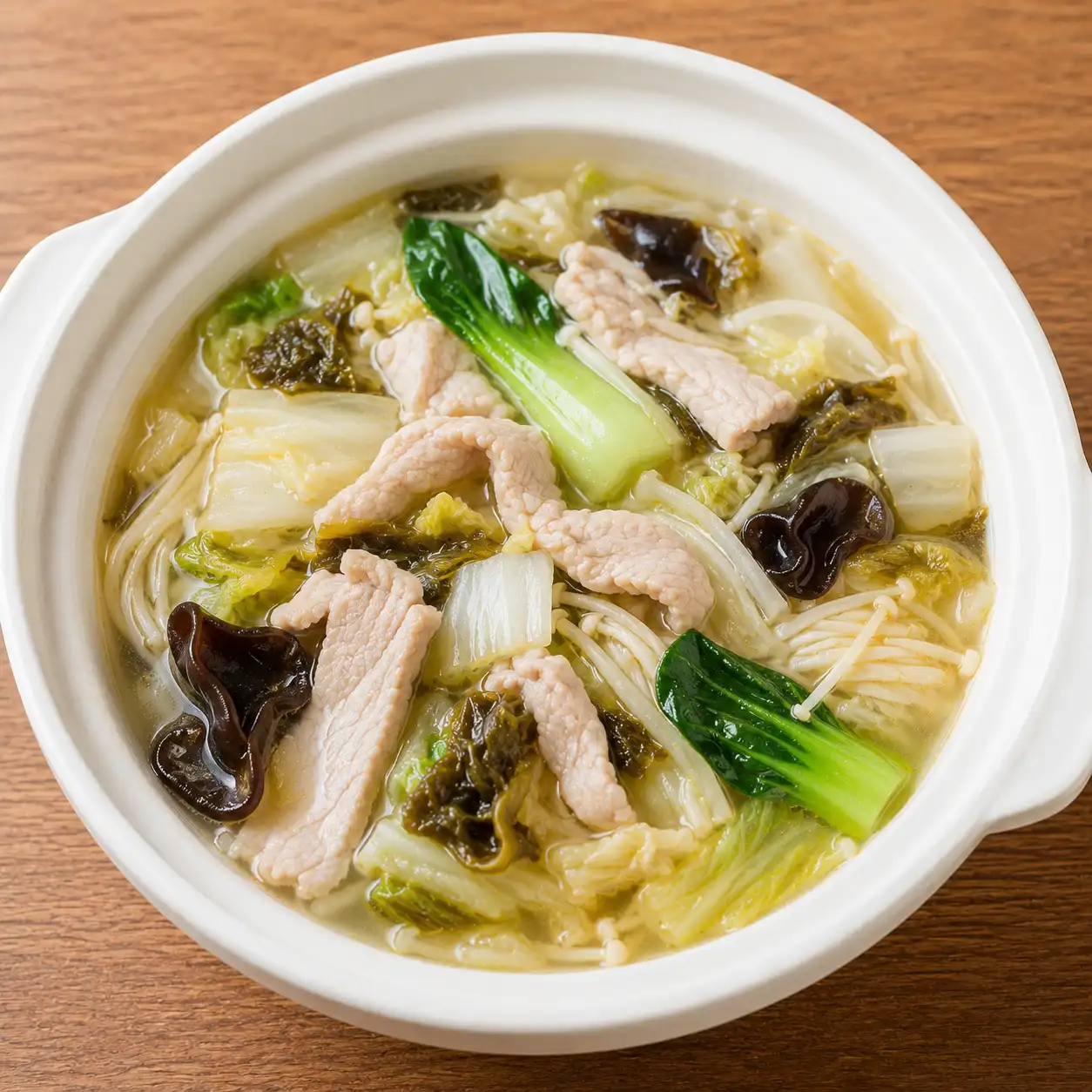 酸菜里肌白菜小煲